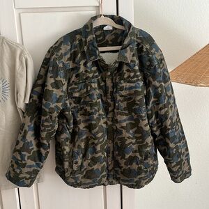 EGG Susan Lazar Camo Sherpa Liner Jacket Coat